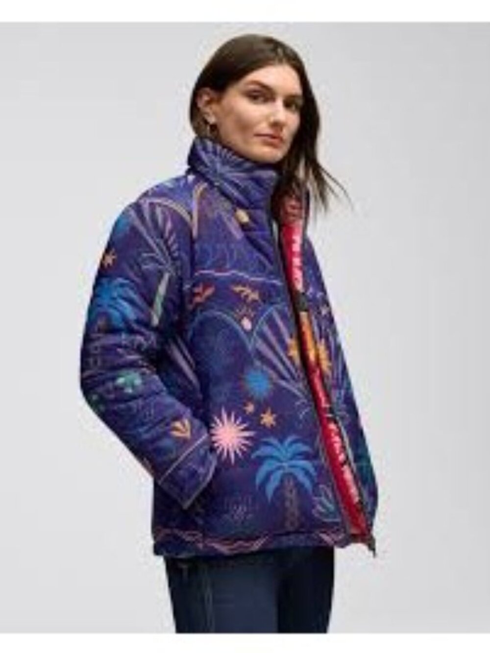 Johnny Was Pia Del Mar Puffer Jacket Reversible Size XS New with Tag - Picture 3 of 5